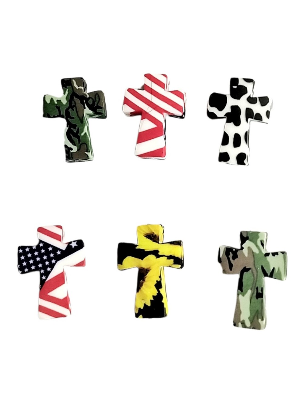 Bundle of Soft Plastic Crosses for Jewelry and/or Crafts. 6 Pieces NWOT
